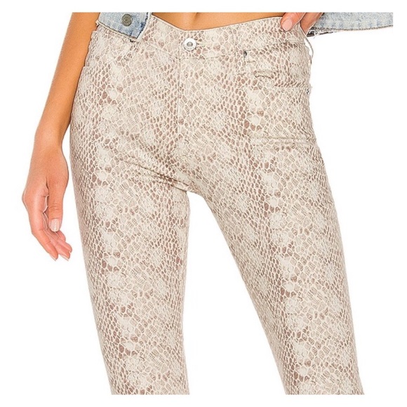 AG Farrah Ivory Python Snake Skinny Jeans NWT - Picture 3 of 15